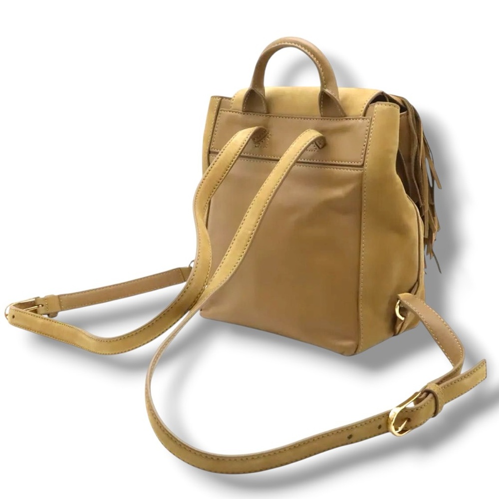 Tory Burch Harper Fringe Mini Backpack Suede "Otter Brown" or Tan Funky Cowgirl - Picture 5 of 9